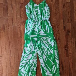 Lily Pulitzer Green Tropical Jumpsuit Size Small